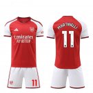 adult & kids Arsenal Soccer Uniform suit 11 Gabriel Martinelli Jersey set 2627 Home Shirt Red kit