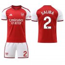 adult & kids Arsenal Soccer Uniform suit 2 William Saliba Jersey set 2627 Home Activewear Red kit