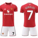 adult & kids Manchester United Soccer Uniform suit 7 Cristiano Ronaldo Jersey set 2627 Home Red kit
