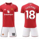 adult & kids Manchester United Soccer Uniform suit 18 Casemiro Jersey set 2627 Home Shirt Red kit