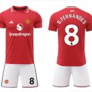 adult & kids Manchester United Soccer Uniform suit 8 Bruno Fernandes Jersey set 2627 Home Red kit