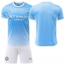adult & kids Manchester City Soccer Uniform suit Blank Jersey set 2627 Home Activewear Blue kit