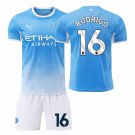 adult & kids Manchester City Soccer Uniform suit 16 Rodrigo Jersey set 2627 Home Activewear Blue kit