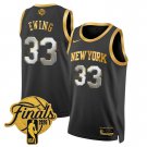 adult & youth New York Knicks Basketball Uniform 33 PATRICK EWING Jersey 2026 Finals Black Gold