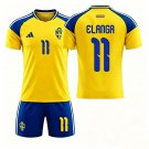 adult & kids Sweden National Soccer Uniform suit 11 Anthony Elanga Jersey set Home 2026 Yellow kit