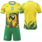 adult & kids Brazil Team Soccer Uniform suit Blank Jersey set Special Edition 2026 Parrot Shirt kit