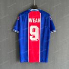 adult unisex Paris Saint-Germain Soccer Uniform 9 George Weah Jersey Retro 94/95 Home Shirt Blue