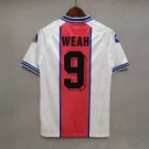 adult unisex Paris Saint-Germain Soccer Uniform 9 George Weah Jersey Retro 94/95 Away Shirt White