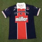 adult unisex Paris Saint-Germain Soccer Uniform Blank Jersey Retro 91/92 Home Activewear Navy Shirt