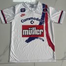 adult unisex Paris Saint-Germain Soccer Uniform Blank Jersey Retro 91/92 Away Activewear White Shirt