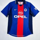adult unisex Paris Saint-Germain Soccer Uniform Blank Jersey Retro 00/01 Home Activewear Blue Shirt