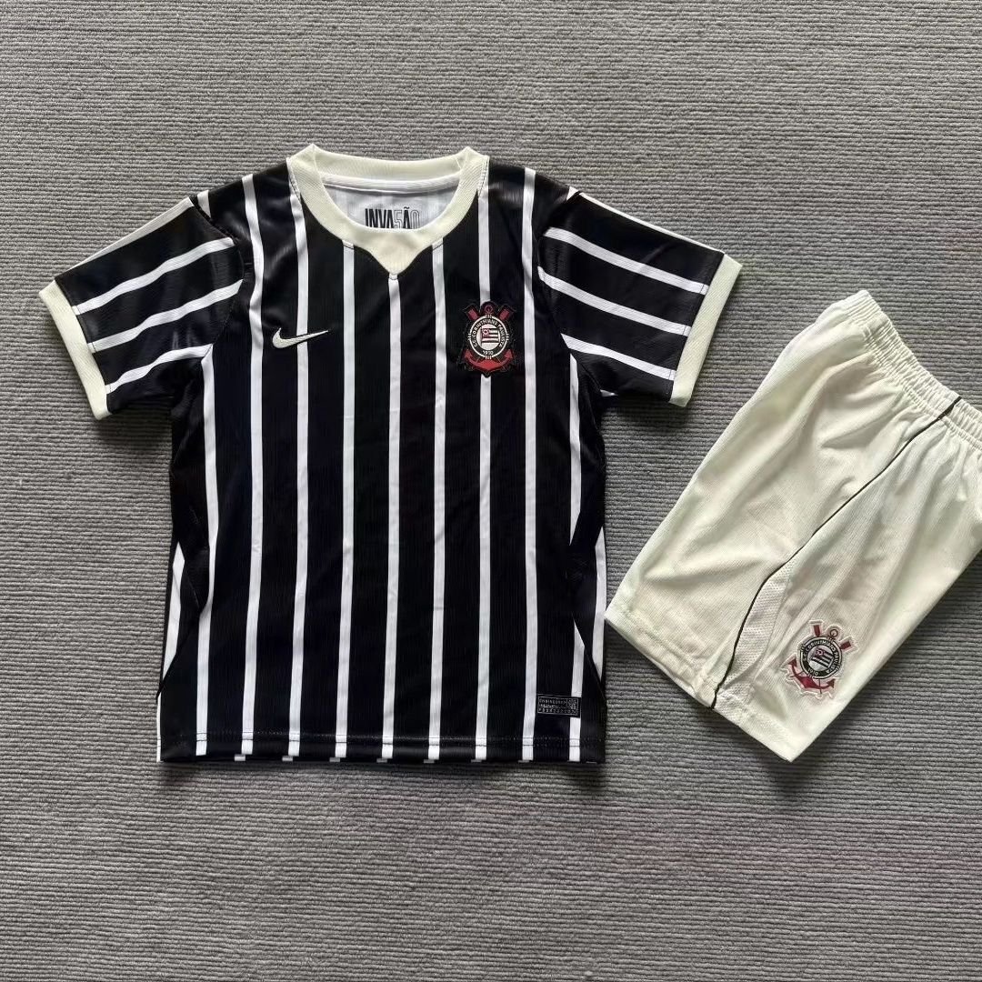 youth Corinthians Team Soccer Uniform Blank Jersey Home Stadium 2627 kids Activewear Black Shirt