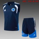 adult & unisex Cruzeiro Soccer Uniform suit Blank Jersey set Training 2627 Sleeveless Navy Shirt kit