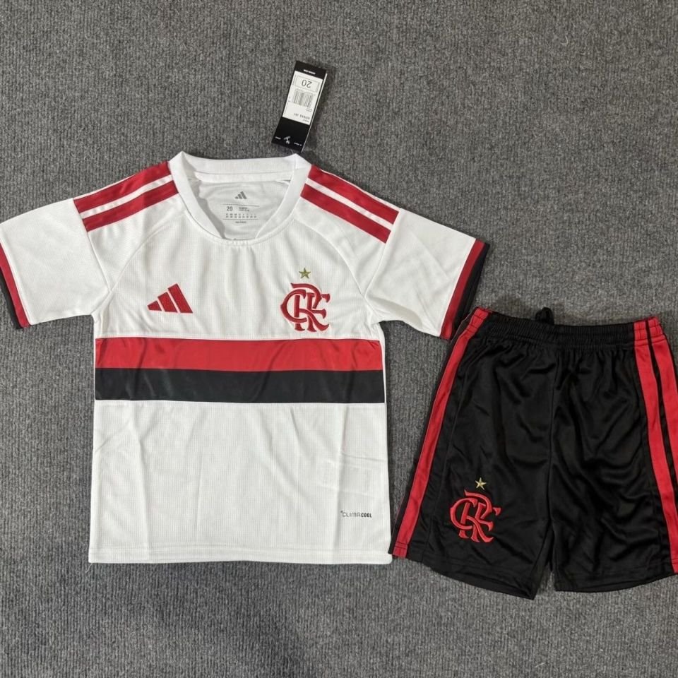 youth Flamengo Team Soccer Uniform suit Blank Jersey set Away 2627 kids Activewear White Shirt kit