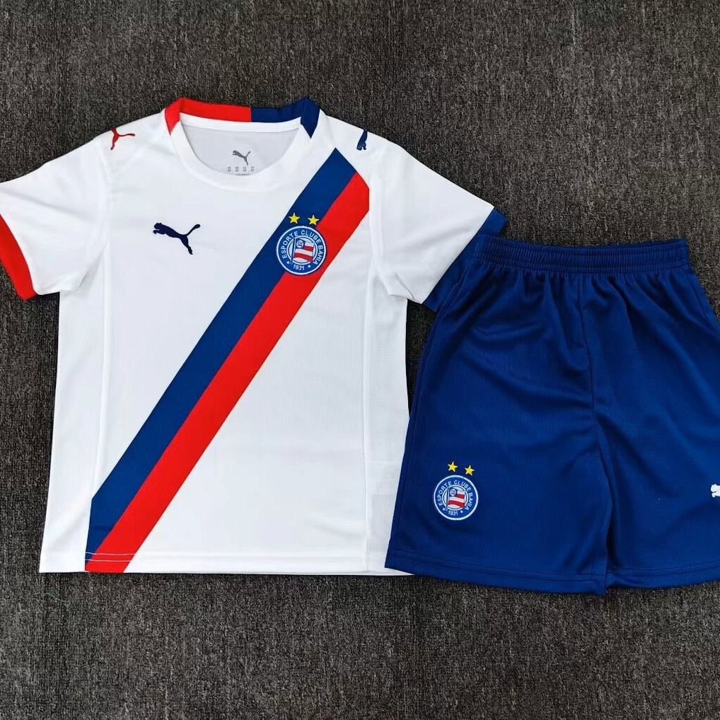 youth Bahia Team Soccer Uniform suit Blank Jersey set Home 2627 kids Activewear White Shirt kit