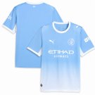 adult & kids Manchester City Soccer Uniform Blank Jersey 2627 Home Activewear Blue Shirt