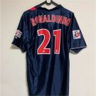 adult & kids Paris Saint-Germain Soccer Uniform 21 Ronaldinho Jersey Retro 01/02 Home Shirt Navy