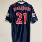 adult & kids Paris Saint-Germain Soccer Uniform 21 Ronaldinho Jersey Retro 01/02 Home Shirt Navy