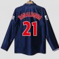 adult unisex Paris Saint-Germain Soccer Uniform 21 Ronaldinho Jersey Retro 01/02 Home Long Sleeves