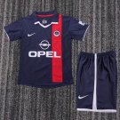 youth Paris Saint-Germain Soccer Uniform suit Blank Jersey set Retro 01/02 kids Home Shirt Navy kit
