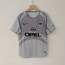 adult & kids Paris Saint-Germain Soccer Uniform Blank Jersey Retro 01/02 Away Activewear Grey Shirt
