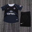 youth Paris Saint-Germain Soccer Uniform suit Blank Jersey set Retro 01/02 kids Third Black kit
