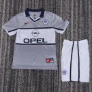youth Paris Saint-Germain Soccer Uniform suit Blank Jersey set Retro 00/01 kids Away Shirt Grey kit