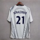 adult & kids Paris Saint-Germain Soccer Uniform 21 Ronaldinho Jersey Retro 01/02 Away Shirt Grey