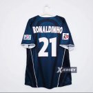 adult & kids Paris Saint-Germain Soccer Uniform 21 Ronaldinho Jersey Retro 01/02 Third Shirt Black