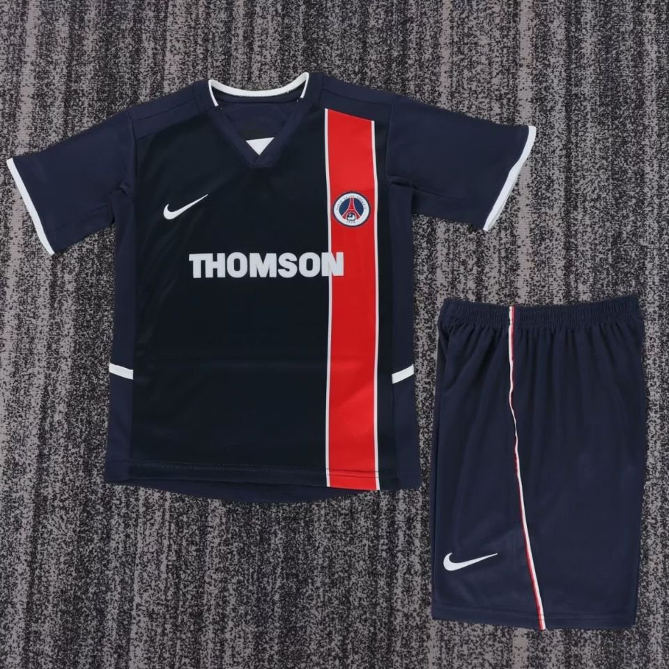 youth Paris Saint-Germain Soccer Uniform suit Blank Jersey set Retro 02/03 kids Home Navy kit