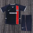 youth Paris Saint-Germain Soccer Uniform suit Blank Jersey set Retro 02/03 kids Home Navy kit
