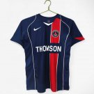 adult unisex Paris Saint-Germain Soccer Uniform Blank Jersey Retro 04/05 Home Activewear Navy Shirt