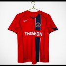 adult unisex Paris Saint-Germain Soccer Uniform Blank Jersey Retro 04/05 Away Activewear Red Shirt