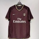 adult unisex Paris Saint-Germain Soccer Uniform Blank Jersey Retro 06/07 Away Activewear Brown Shirt