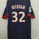 adult unisex Paris Saint-Germain Soccer Uniform 32 David Beckham Jersey Retro 13/14 Home Shirt Navy