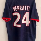 adult unisex Paris Saint-Germain Soccer Uniform 24 Marco Verratti Jersey Retro 13/14 Home Shirt Navy
