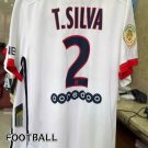 adult unisex Paris Saint-Germain Soccer Uniform 2 Thiago Silva Jersey Retro 15/16 Away Shirt White