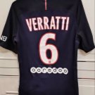 adult unisex Paris Saint-Germain Soccer Uniform 6 Marco Verratti Jersey Retro 16/17 Home Shirt Navy