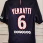adult unisex Paris Saint-Germain Soccer Uniform 6 Marco Verratti Jersey Retro 16/17 Home Shirt Navy