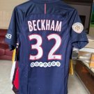 adult unisex Paris Saint-Germain Soccer Uniform 32 David Beckham Jersey Retro 16/17 Home Shirt Navy