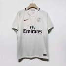 adult unisex Paris Saint-Germain Soccer Uniform Blank Jersey Retro 16/17 Away Activewear White Shirt