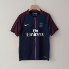 adult unisex Paris Saint-Germain Soccer Uniform Blank Jersey Retro 17/18 Home Activewear Navy Shirt