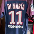 adult unisex Paris Saint-Germain Soccer Uniform 11 Di María Jersey Retro 17/18 Home Activewear Navy
