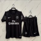 adult unisex Paris Saint-Germain Soccer Uniform suit Blank Jersey set Retro 17/18 Away Black kit