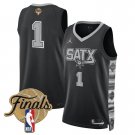 adult & youth San Antonio Spurs Basketball Uniform #1 Jersey 2026 Finals Shirt Black Statement