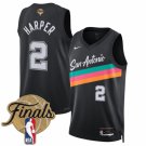 adult & youth San Antonio Spurs Basketball Uniform 2 Dylan Harper Jersey 2026 Finals Black City