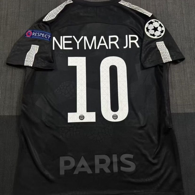 adult unisex Paris Saint-Germain Soccer Uniform 10 Neymar Jr Jersey Retro 17/18 Away Shirt Black