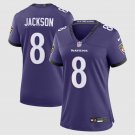 women's Baltimore Ravens Uniform 8 Lamar Jackson Jersey 2026 new Stitched Activewear Purple Shirt