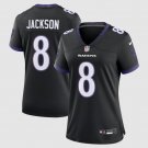 women's Baltimore Ravens Uniform 8 Lamar Jackson Jersey 2026 new Stitched Activewear Black Shirt