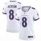 women's Baltimore Ravens Uniform 8 Lamar Jackson Jersey 2026 new Stitched Activewear White Shirt